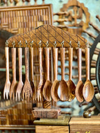 Handcrafted wooden flatware set for everyday dining