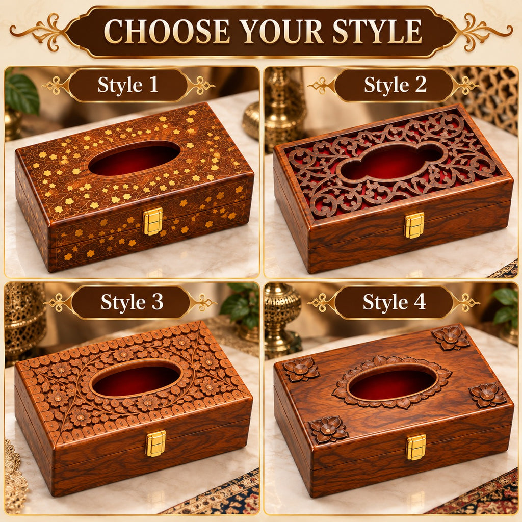 ZAISEN wooden tissue box cover in handcrafted style