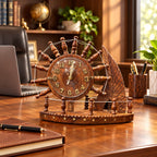 Nautical wooden sailboat decor for shelf and desk display