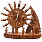 Handcrafted wooden ship decor for home and office display