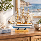 Wooden ship model for home and office display