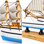 Handcrafted wooden ship decor with nautical design