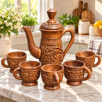 Wooden pitcher set for serving and table display