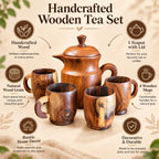 Rustic wooden jug set for serving and entertaining