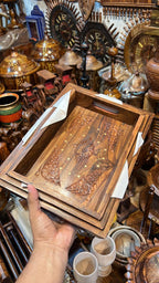 ZAISEN pure wooden serving trays set of 3