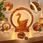 Handcrafted wooden duck lamp decorative animal table light