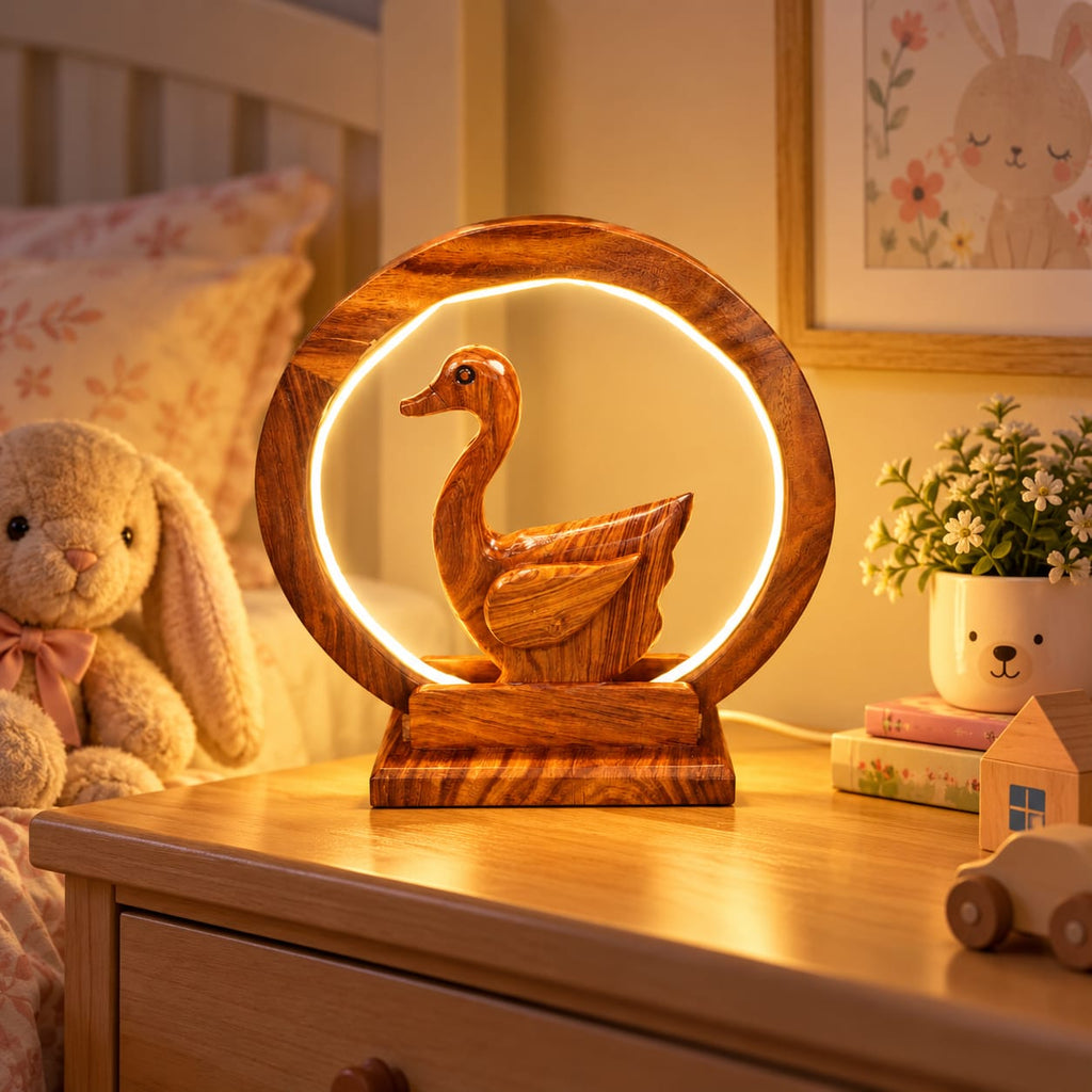 ZAISEN decorative wooden duck lamp and home accent light