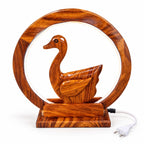 Handcrafted wooden animal lamp for bedside or side table