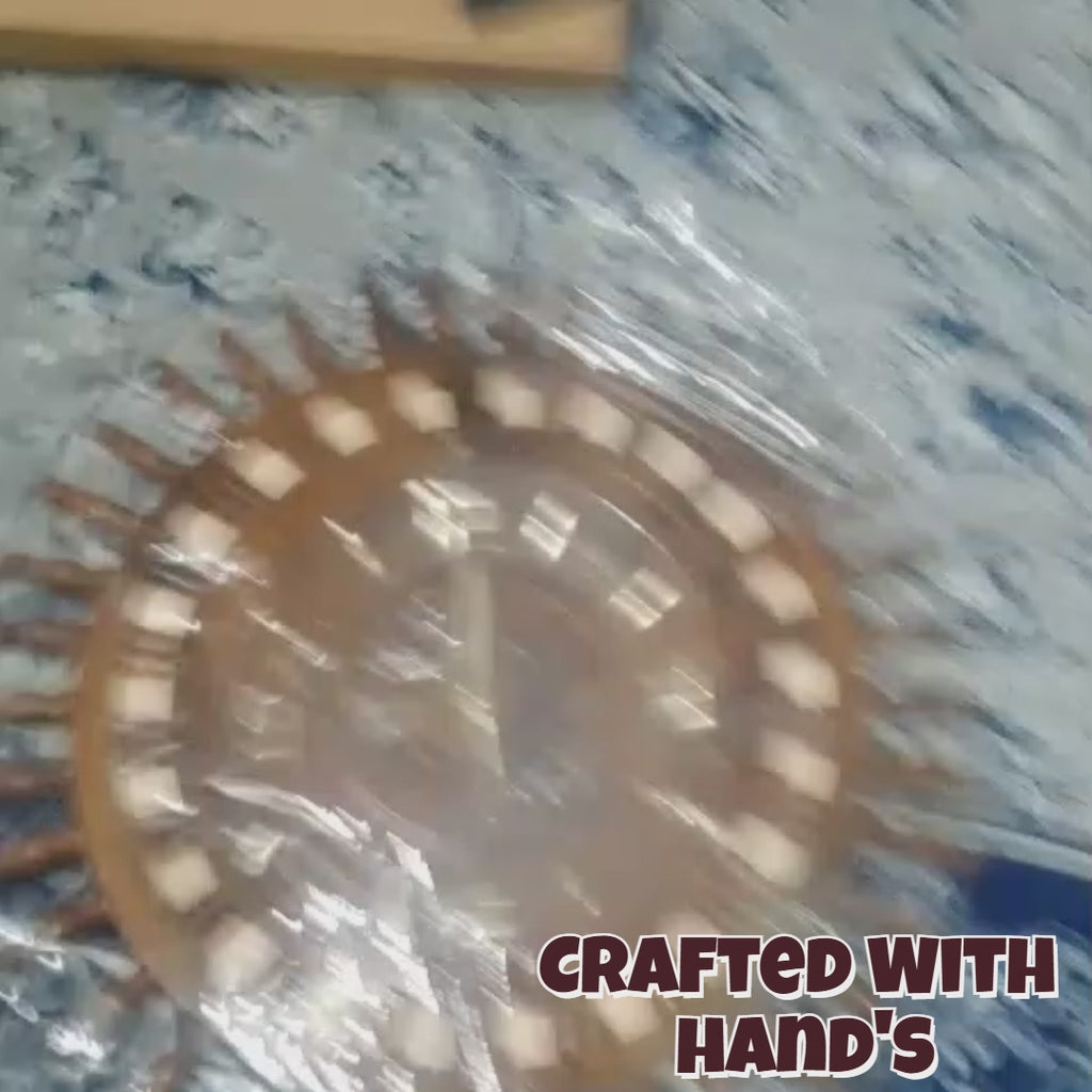 18-Inch Wooden Ship Wheel Wall Clock – Handcrafted Solid Wood