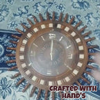 18-Inch Wooden Ship Wheel Wall Clock – Handcrafted Solid Wood